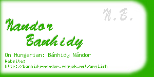 nandor banhidy business card